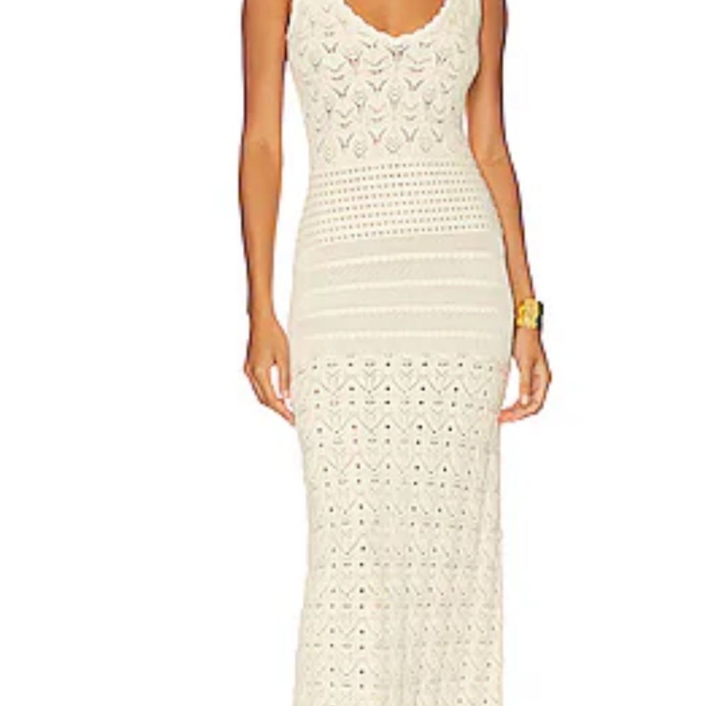 Ronny Kobo Sadie Cream Knit Maxi Dress